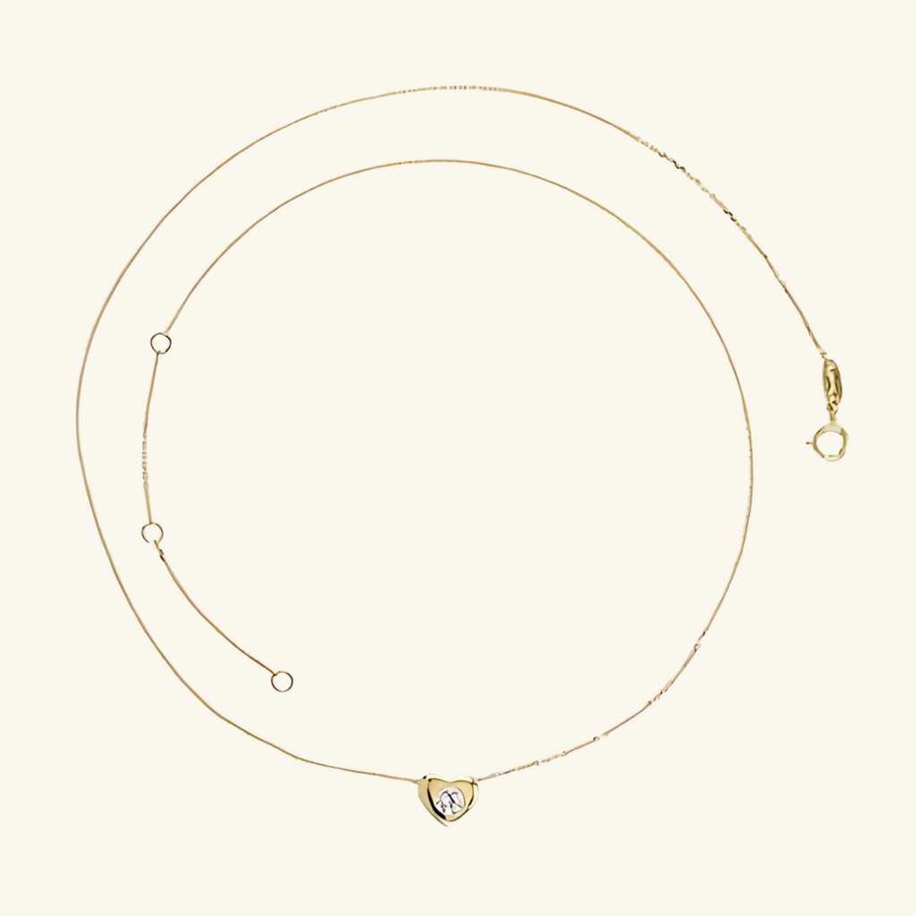 Heart Bezel Necklace, Crafted in 14k solid gold