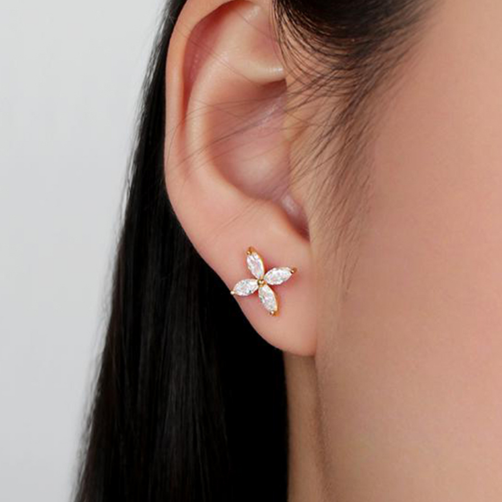 Petalle Studs Sterling Silver, Handcrafted in 925 Sterling Silver