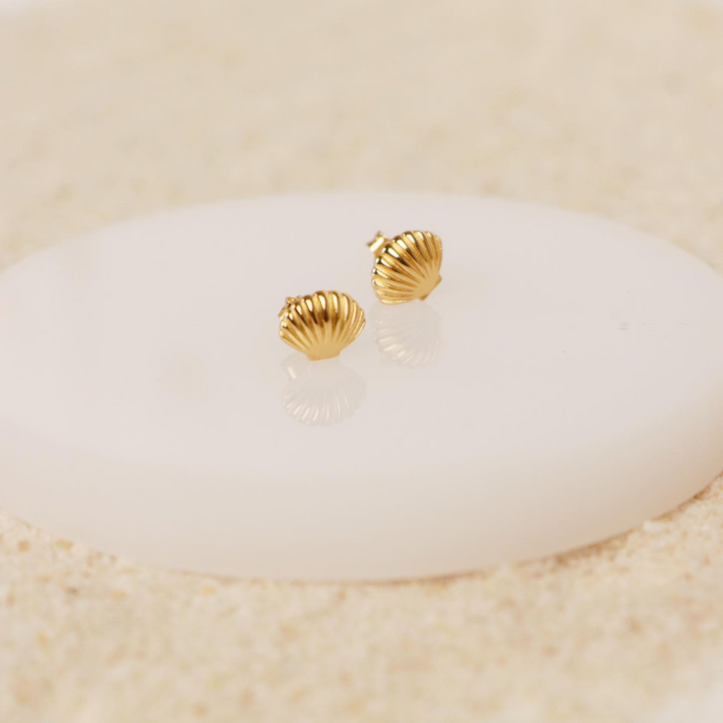Scallop Studs,Handcrafted in 925 Sterling Silver