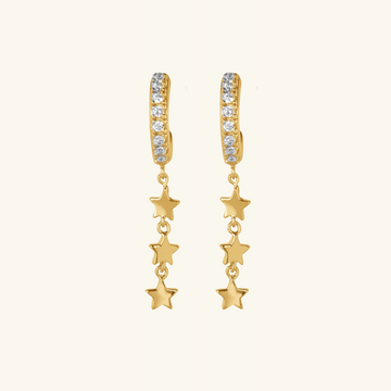 Star Drop Earrings,Hancrafted in 925 Sterling Silver