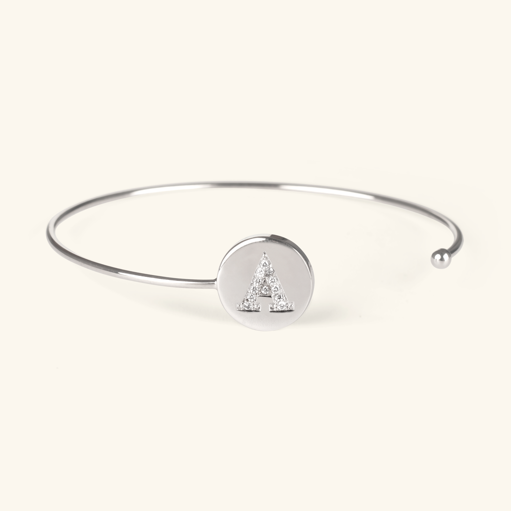 Letter Cuff Bracelet, Handcrafted in 925 sterling silver