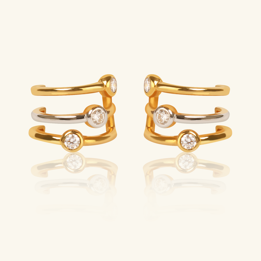 Luxe Hook Studs, Made in 18k solid gold