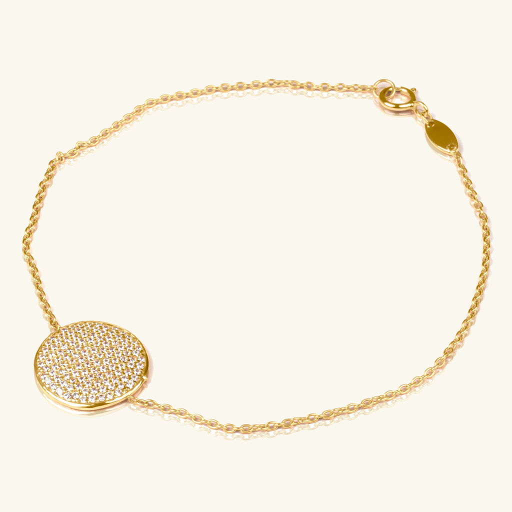 Pavé Round Bracelet, Made in 14k solid gold
