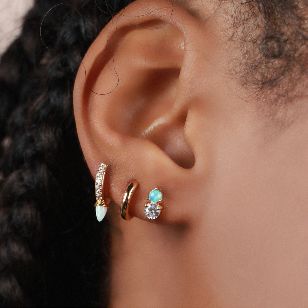Opal Station Studs, Handcrafted in 925 sterling silver