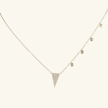 Triangle & Sphere Necklace Sterling Silver.Handcrafted in 925 Sterling Silver