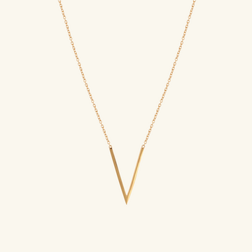 Thin V Necklace.Handcrafted in 925 Sterling Silver