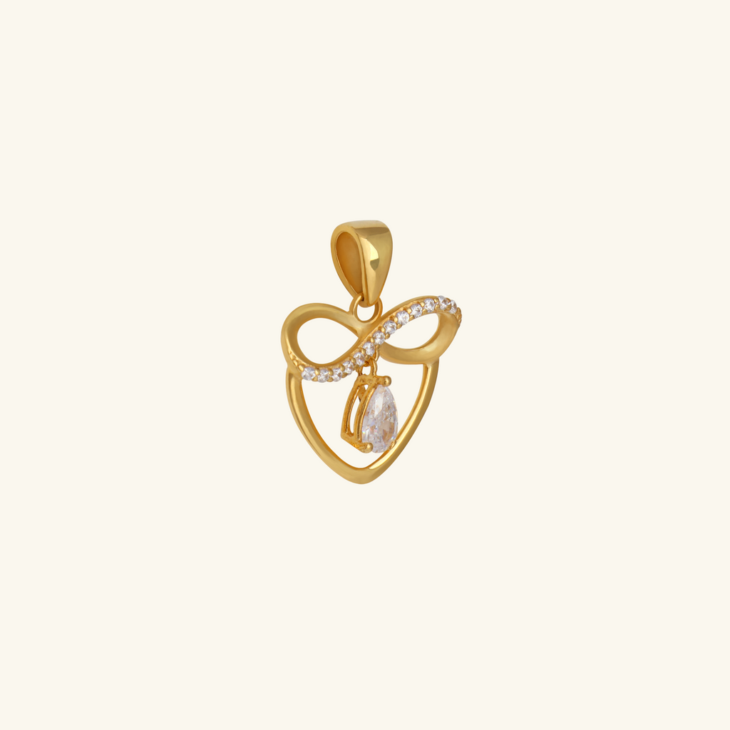 Infinity Heart Pendant, Made in 18k solid gold