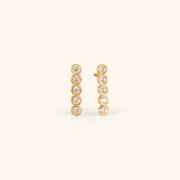 Brilliant Bar Studs, Made in 14k solid gold.