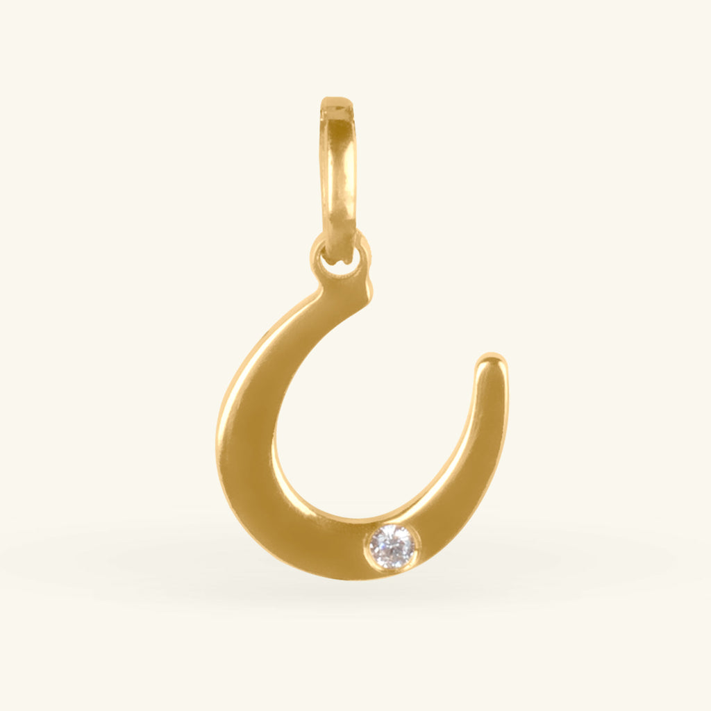 Horseshoe Charm, Made in 18k solid gold