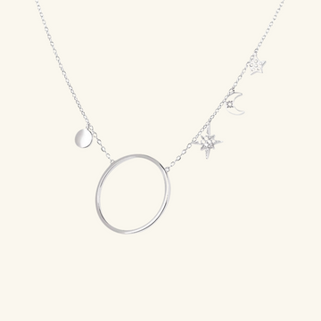 Sky Halo Necklace Sterling Silver,Handcrafted in 925 Sterling Silver