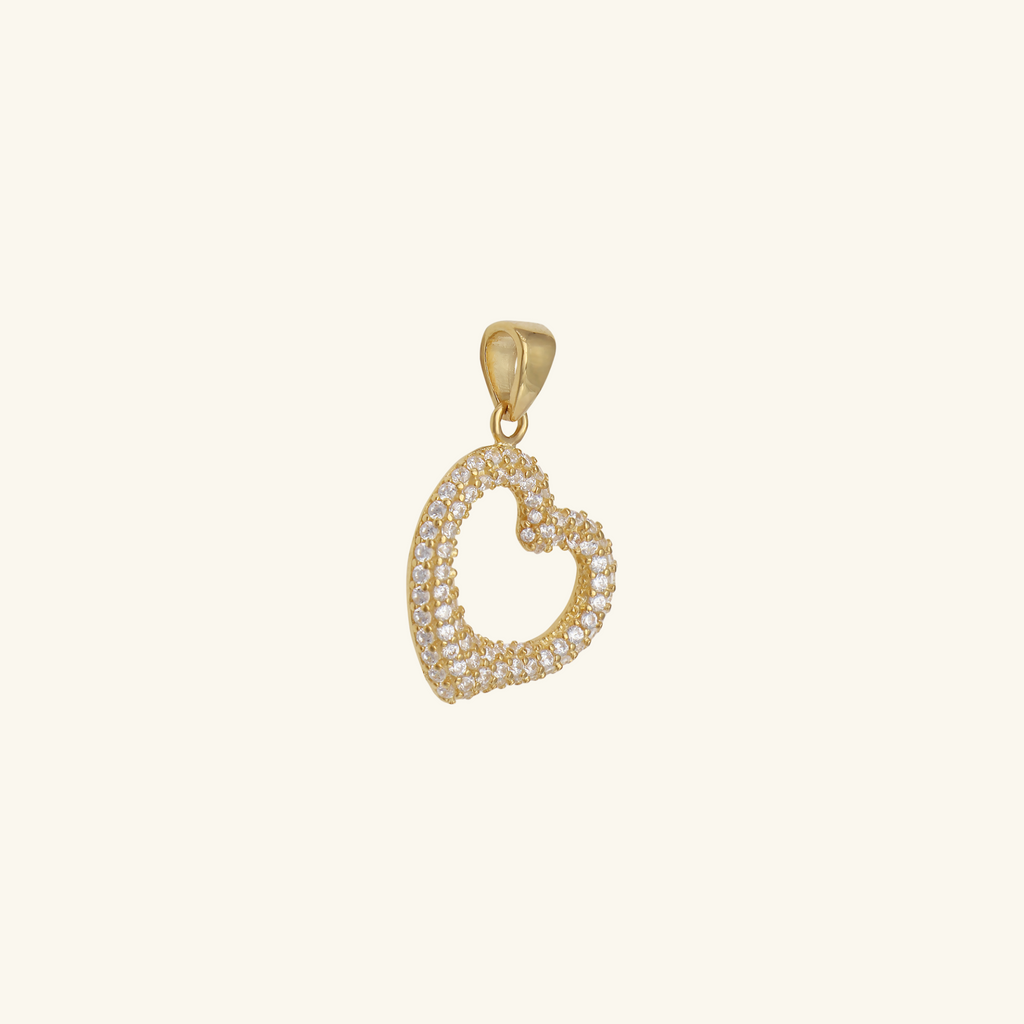 Everly Heart Pendant, Made in 18k solid gold