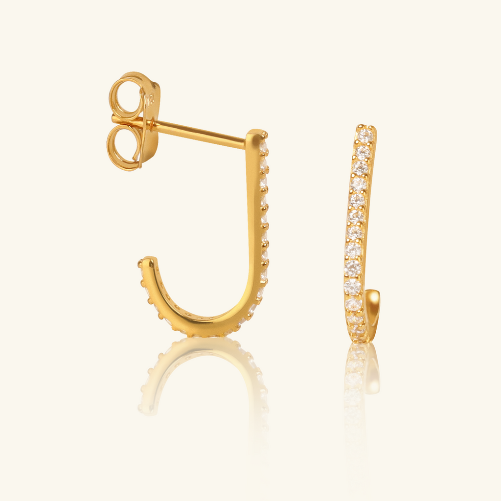 J Hook Studs, Made in 18k solid gold