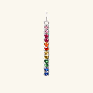 Rainbow Bar Pendant Sterling Silver, Handcrafted in 925 sterling silver