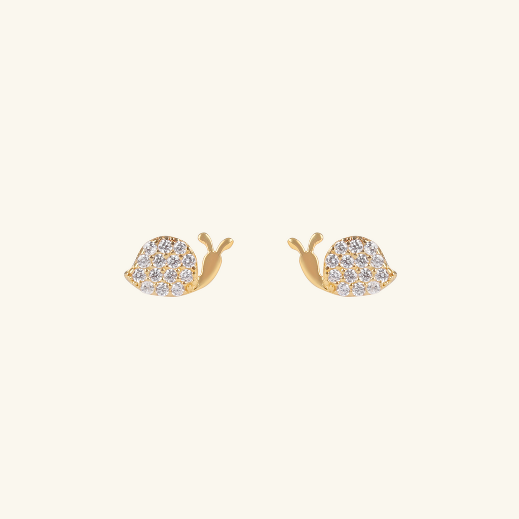 Snailey Studs,Made in 18k Solid Gold