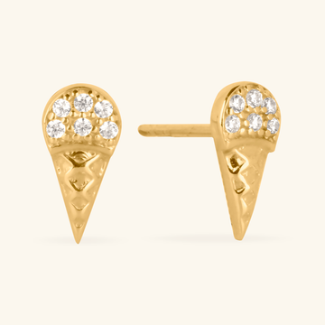 Pavé Gelato Studs,Made in 14k solid gold