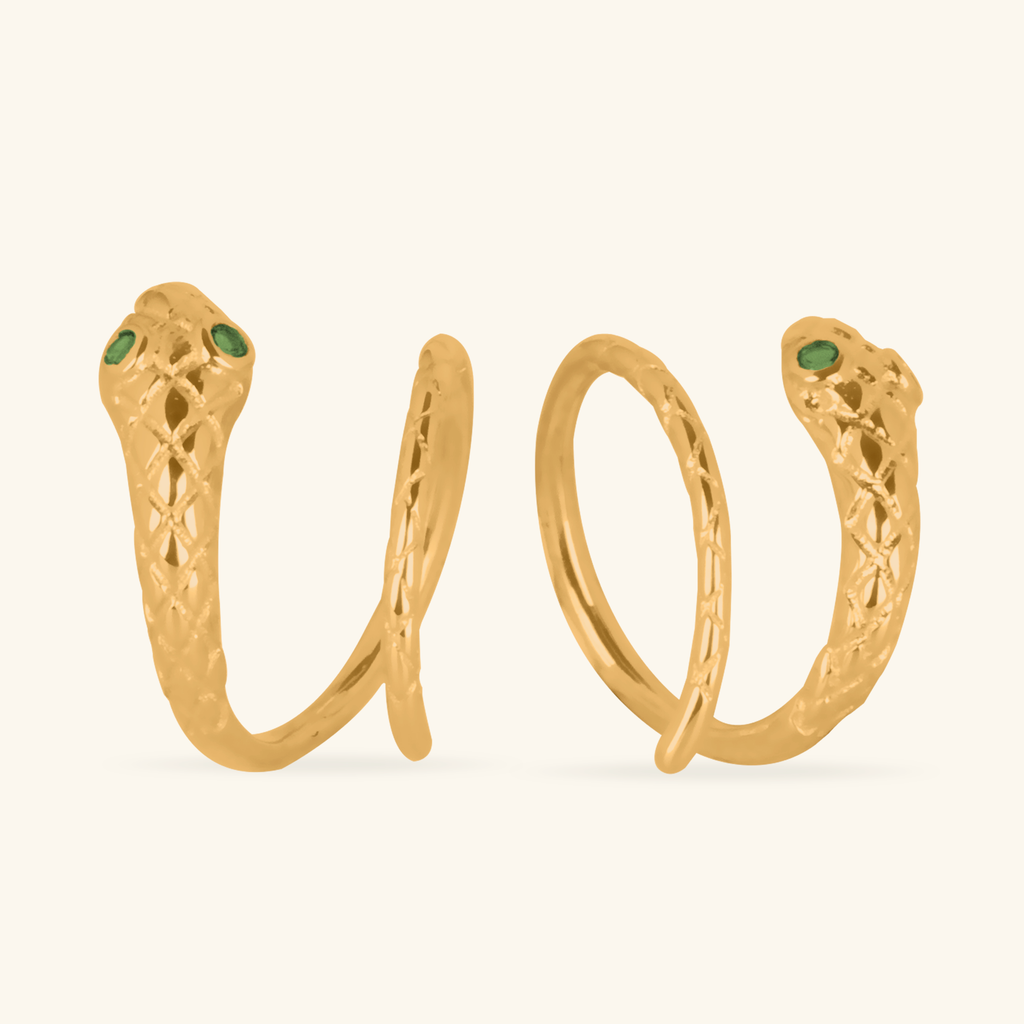 Serpentine Swirl Earrings,Made in 14k solid gold