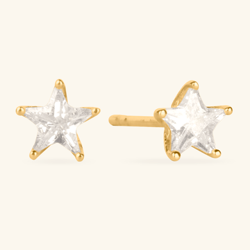 Star Cut Studs,Made in 14k solid gold