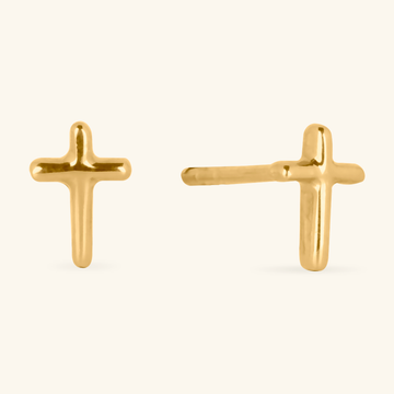Cross Studs,Made in 14k solid gold.