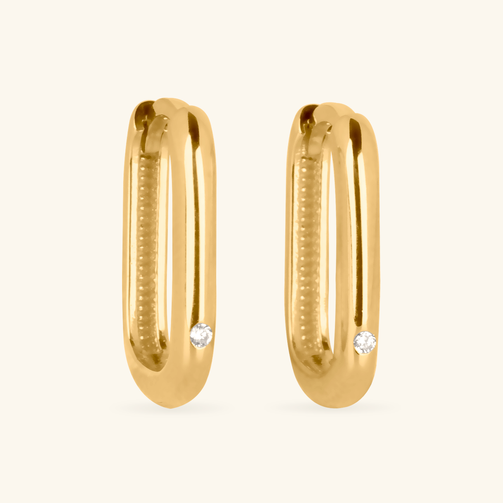 Solo Small U Hoops,Made in 14k solid gold