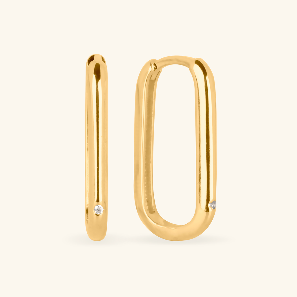 Solo Large U Hoops,Made in 14k solid gold