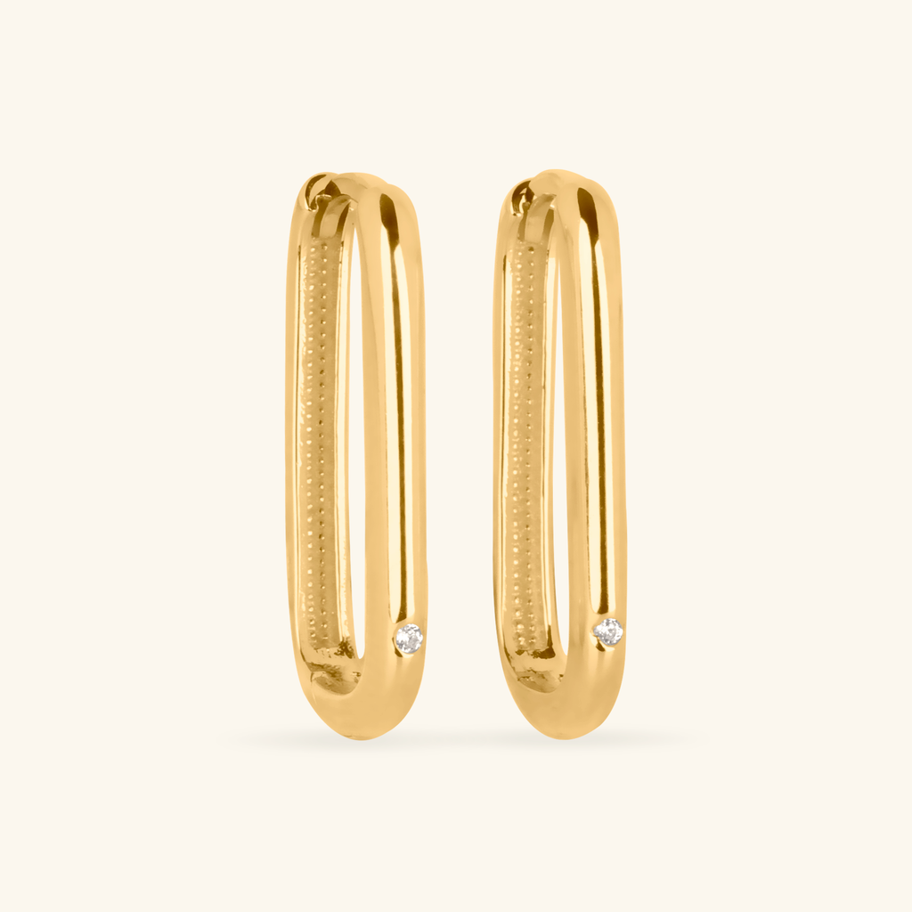 Solo Large U Hoops,Made in 14k solid gold