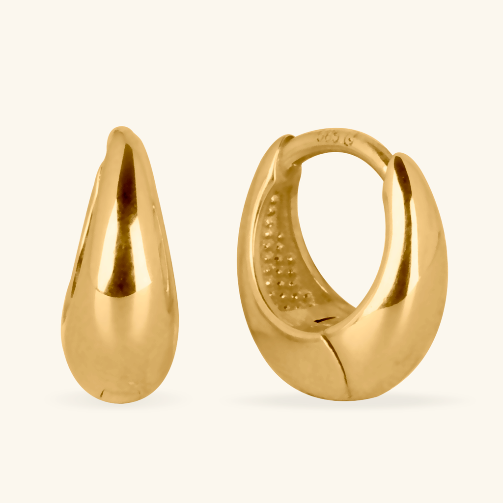 Small Teardrop Hoops,Made in 14k solid gold