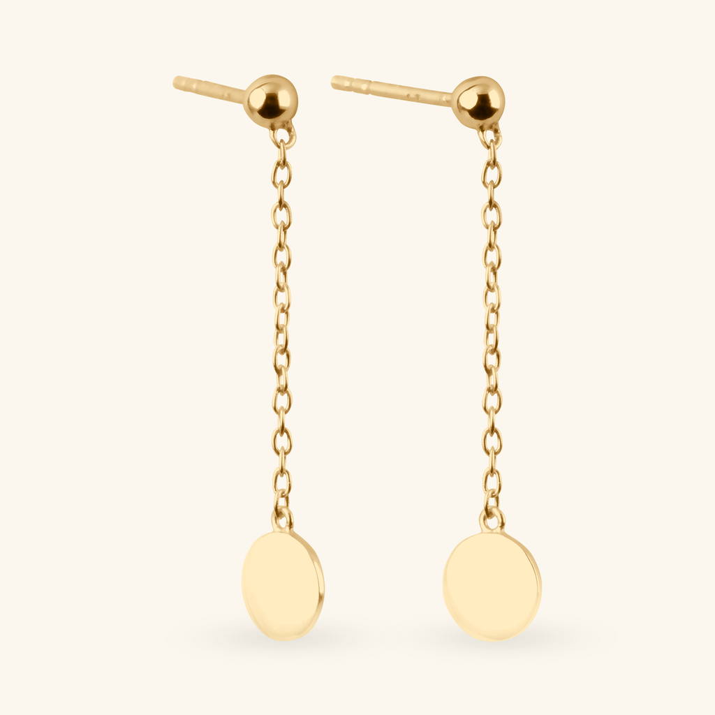 Disc Drop Earrings, Handcrafted in 925 sterling silver