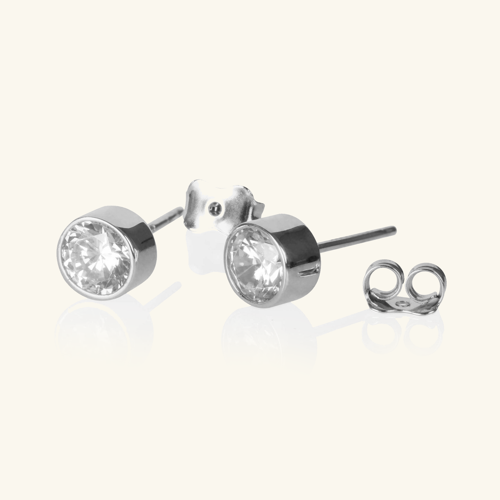 Arden Studs White Gold, Made in 18k solid gold