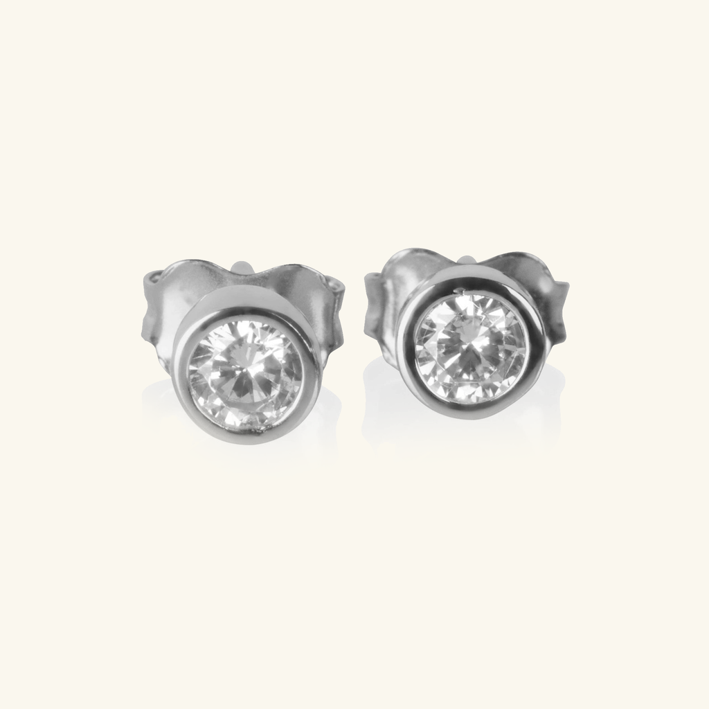 Arden Studs White Gold, Made in 18k solid gold