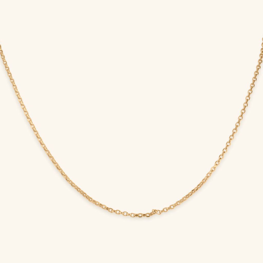 Rolo Chain Necklace,Made in 14k solid gold