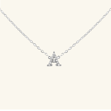 Sterling Silver Initial Necklace, front view – Foundry Jewelry 