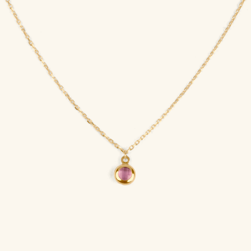 Birthstone Sphere Necklace, Made in 14k solid gold