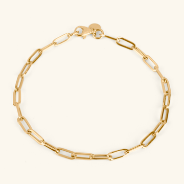 Paperclip Chain Bracelet,Made in 14k solid gold