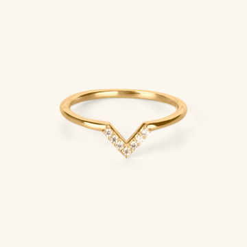 Wishbone Stacker Ring,Made in 14k gold