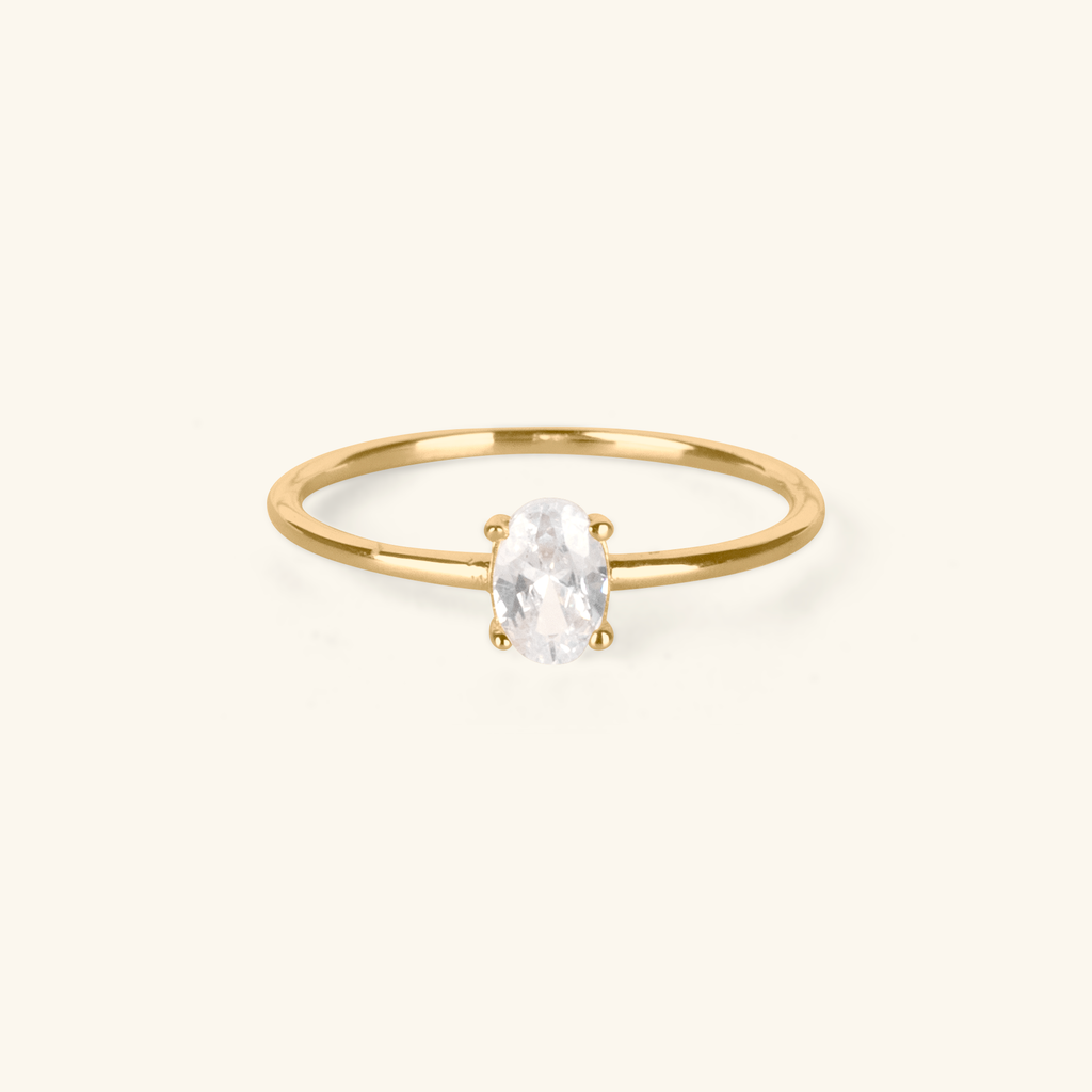 Mini Oval Ring,Made in 14k gold