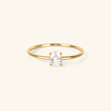 Mini Oval Ring,Made in 14k gold