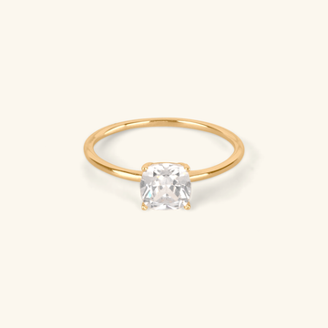 Square Cut Stacker Ring, Made in 14k gold