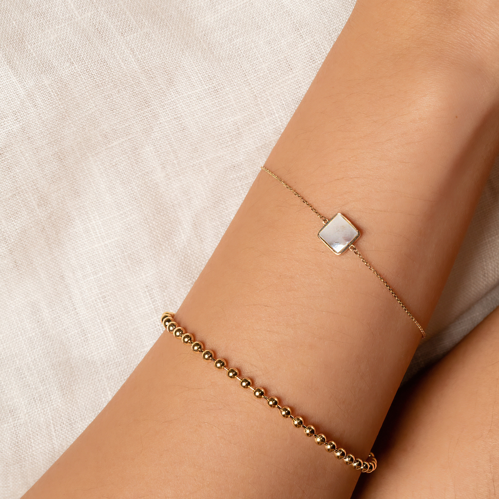 Bold Spheres Bracelet, Made in hallowed 14k gold