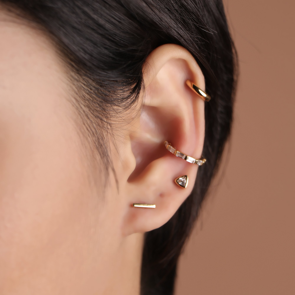 Bar Studs, Handcrafted in 925 sterling silver