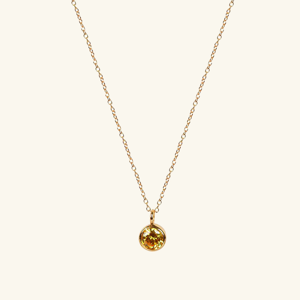 Citrine Sphere Necklace, Handcrafted in 925 sterling silver