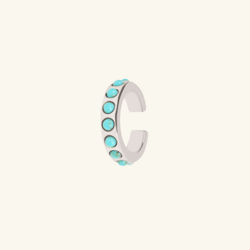 Cabochon Turquoise Cuff Sterling Silver, Handcrafted in 925 sterling silver
