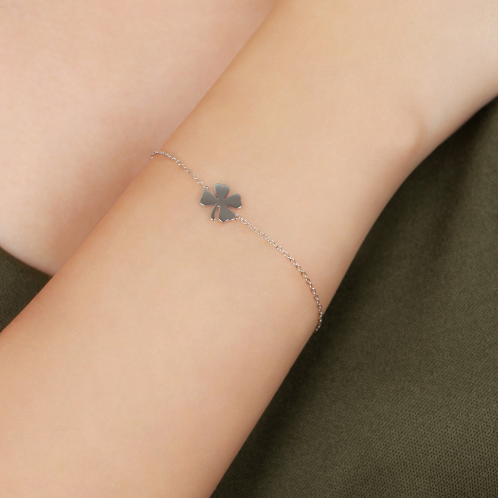 Clover Bracelet, Handcrafted in 925 sterling silver