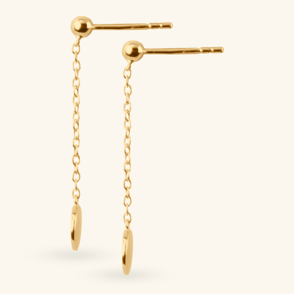 Disc Drop Earrings, Handcrafted in 925 sterling silver