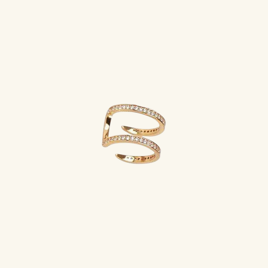 Double Open Ring, Handcrafted in 925 sterling silver