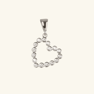 Invisible Heart Pendant White Gold, Made in 18k solid gold.