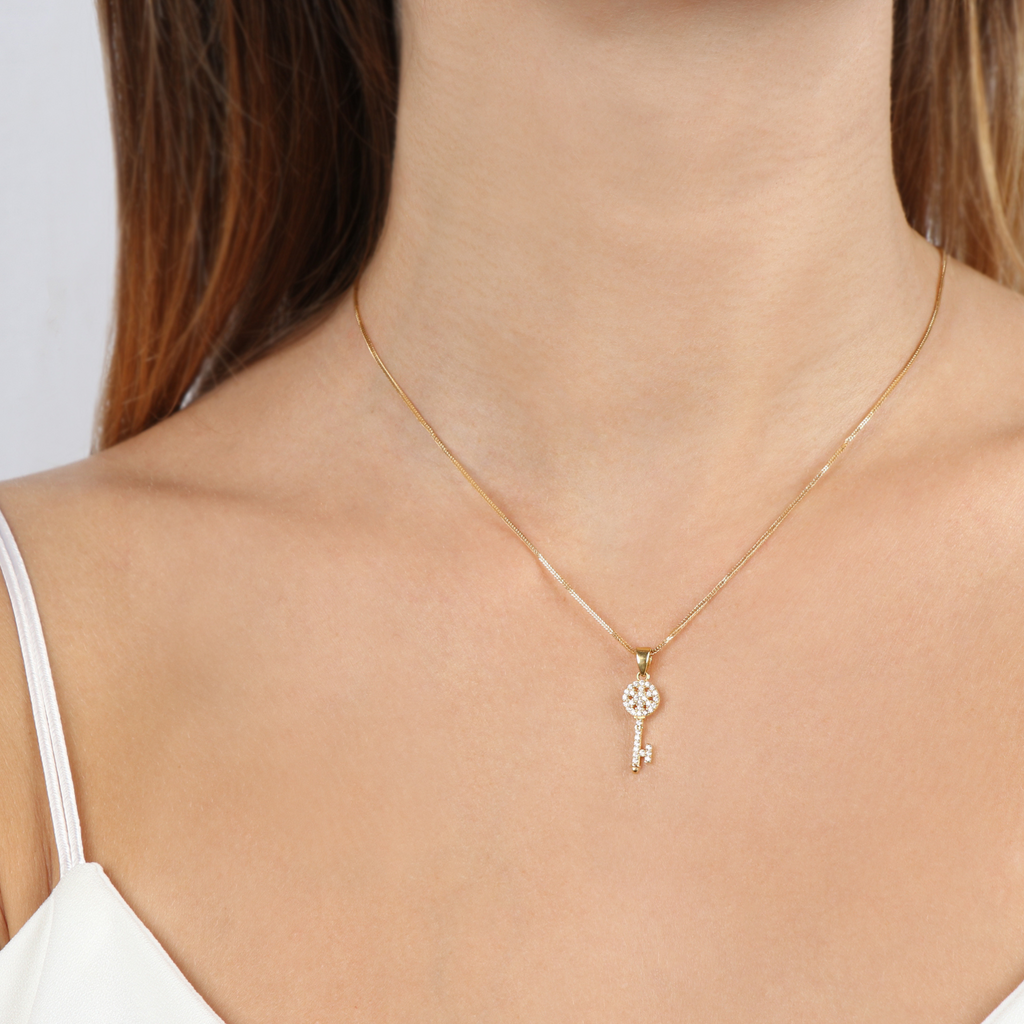 Key Pendant, Made in 18k yellow gold