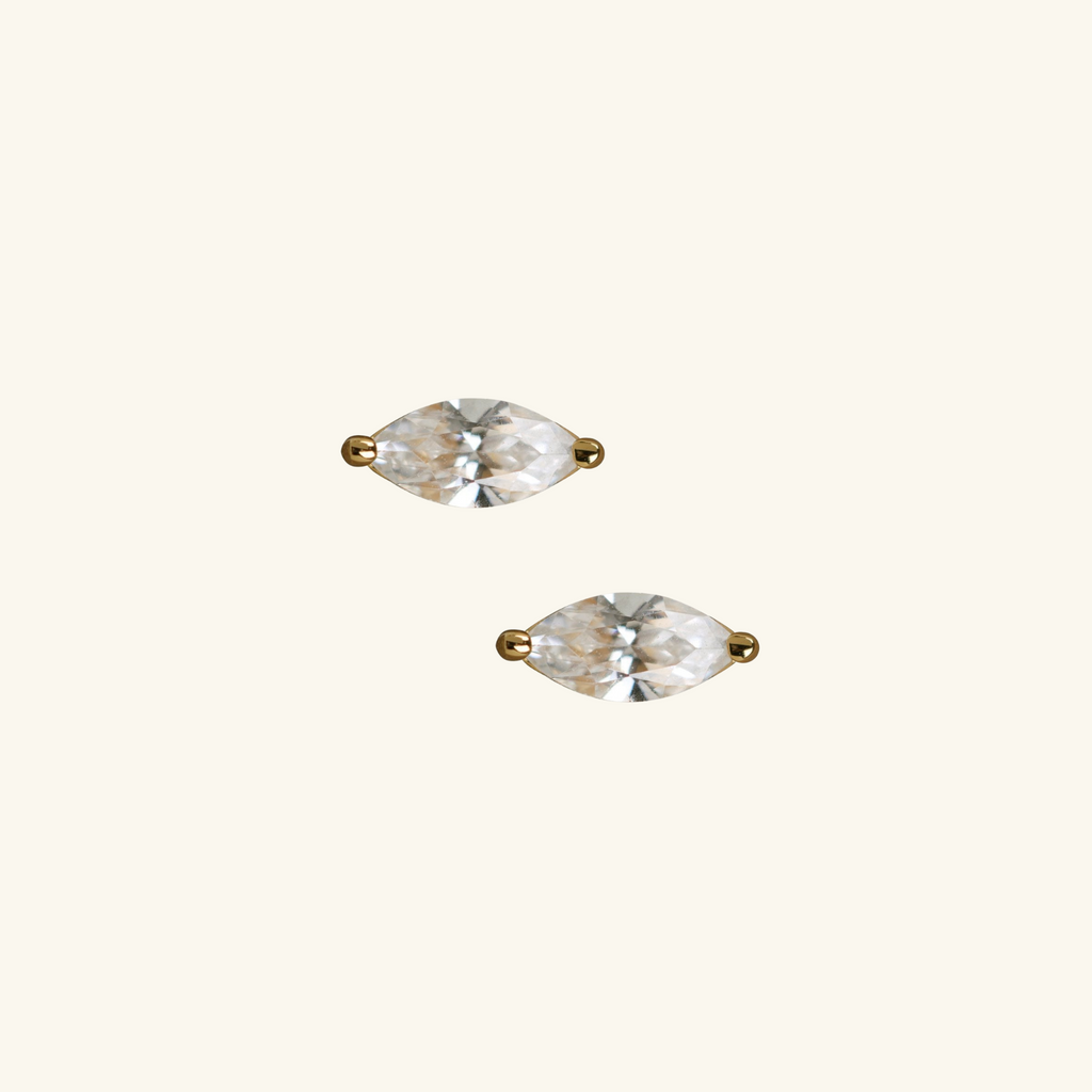 Marquise Studs, Handcrafted in 925 sterling silver