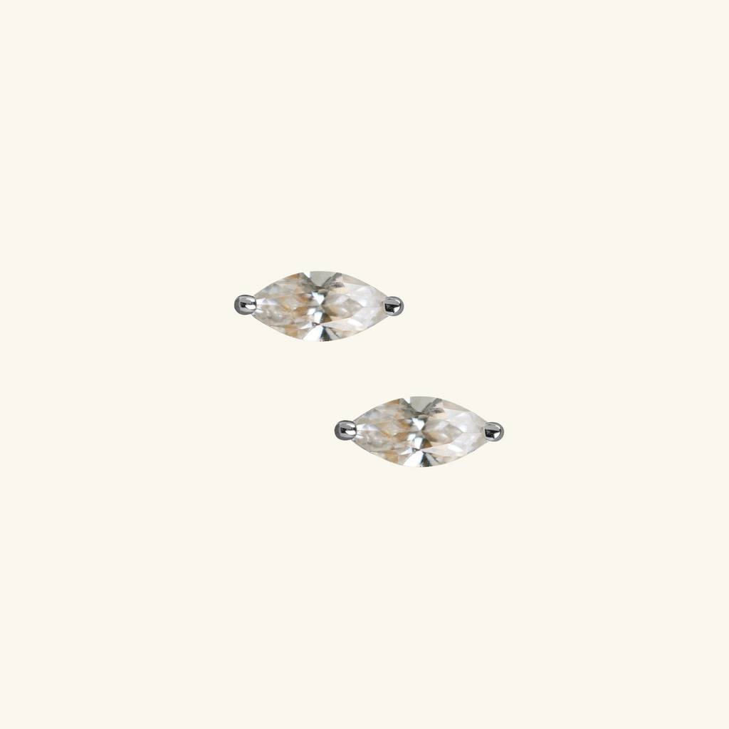 Marquise Studs Sterling Silver, Handcrafted in 925 sterling silver