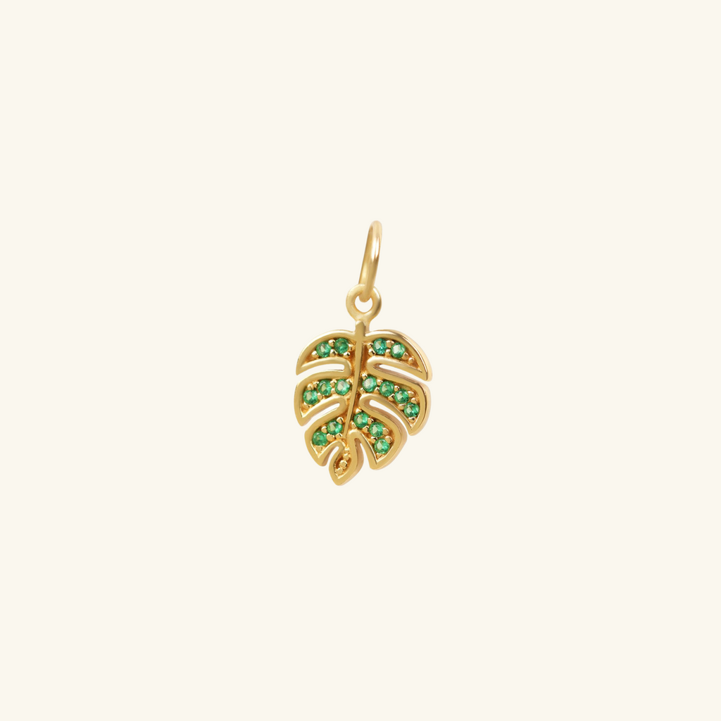 Monstera Leaf Charm Pendant, Handcrafted in 925 sterling silver