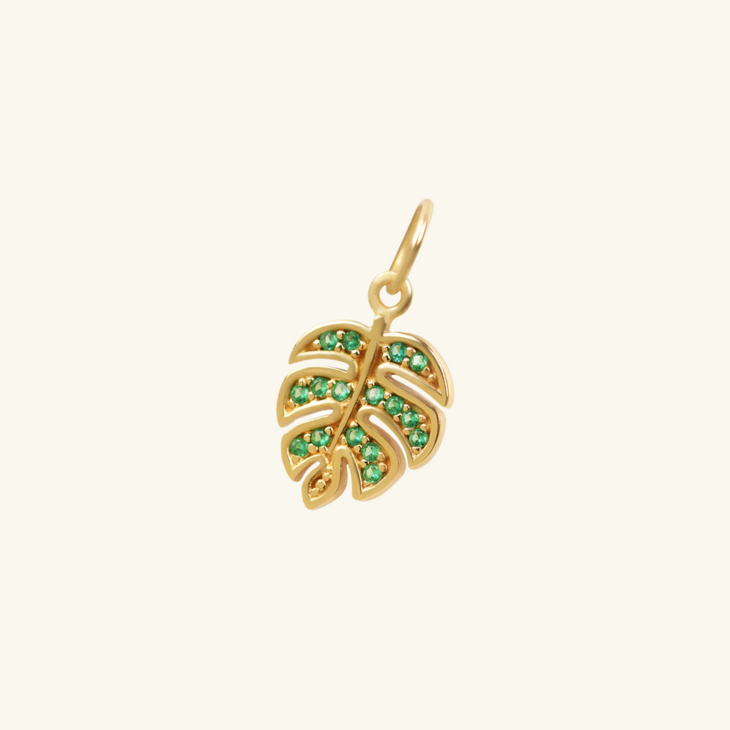 Monstera Leaf Charm Pendant, Handcrafted in 925 sterling silver